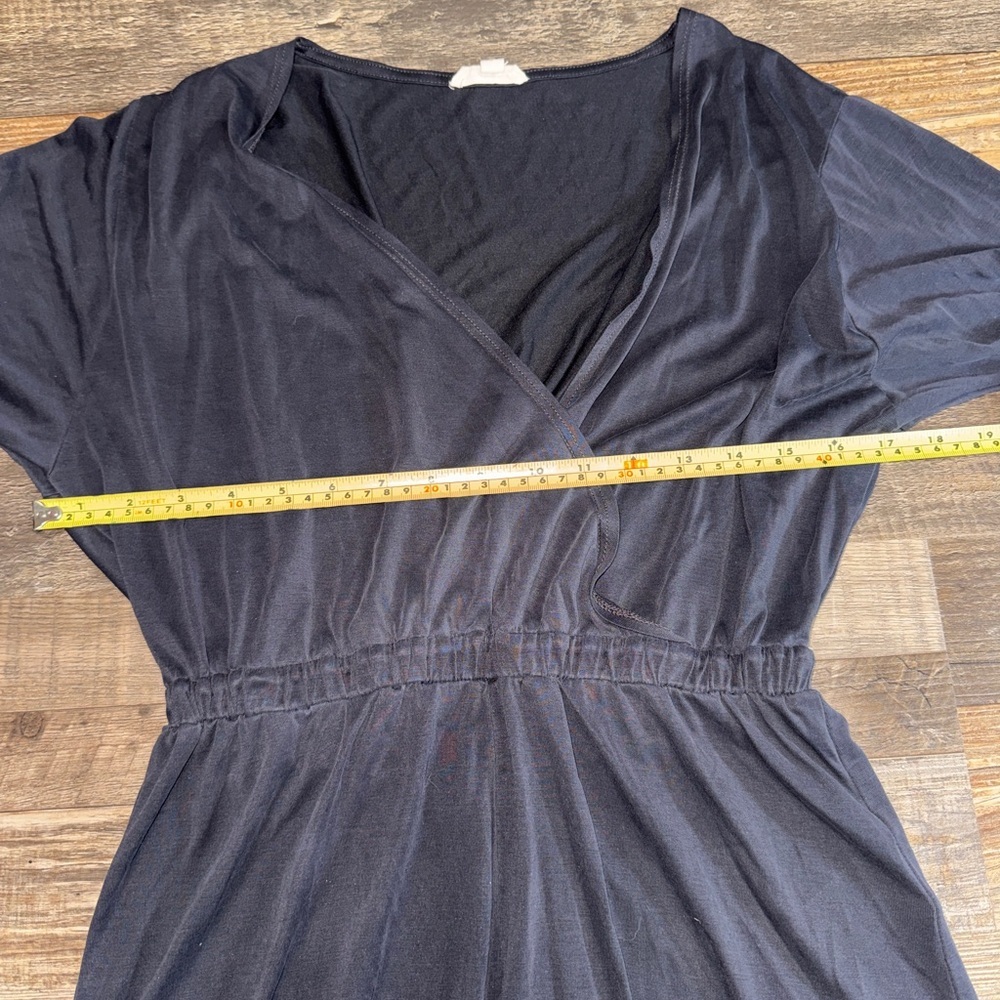 Silence + Noise‎ Black Wrap Romper Small Modal Elastic Waist - Picture 6 of 8